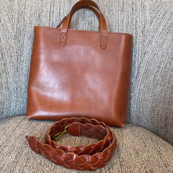 Madewell zip-top transport tote AND braided leather strap! - Picture 1 of 16